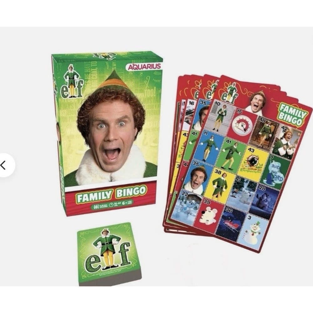 Elf Movie Family Bingo Game Aquarius Will Ferrell Christmas‎ Holiday Party Game